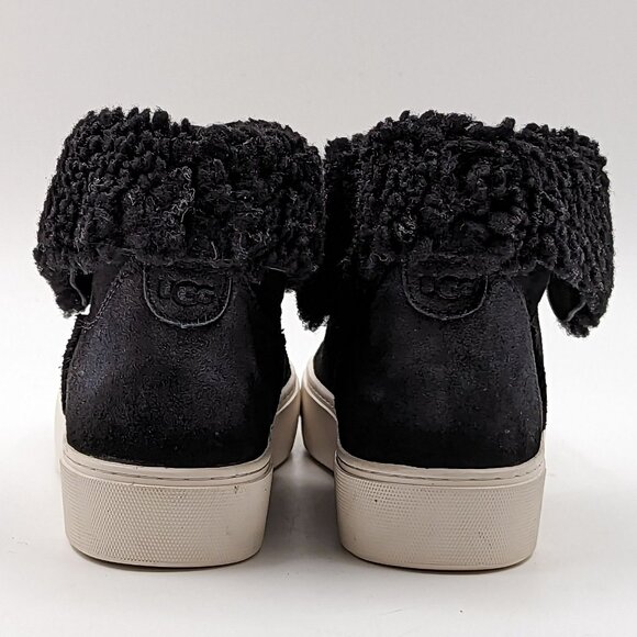 UGG Australia Lynus Women Suede Black Shearling Sneakers Booties Size 7.5 - Picture 4 of 7